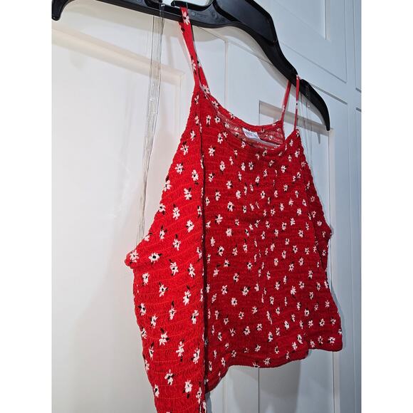 Red Floral Smocked Tank - XL - Picture 4 of 6